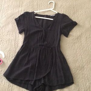 Black short sleeve romper